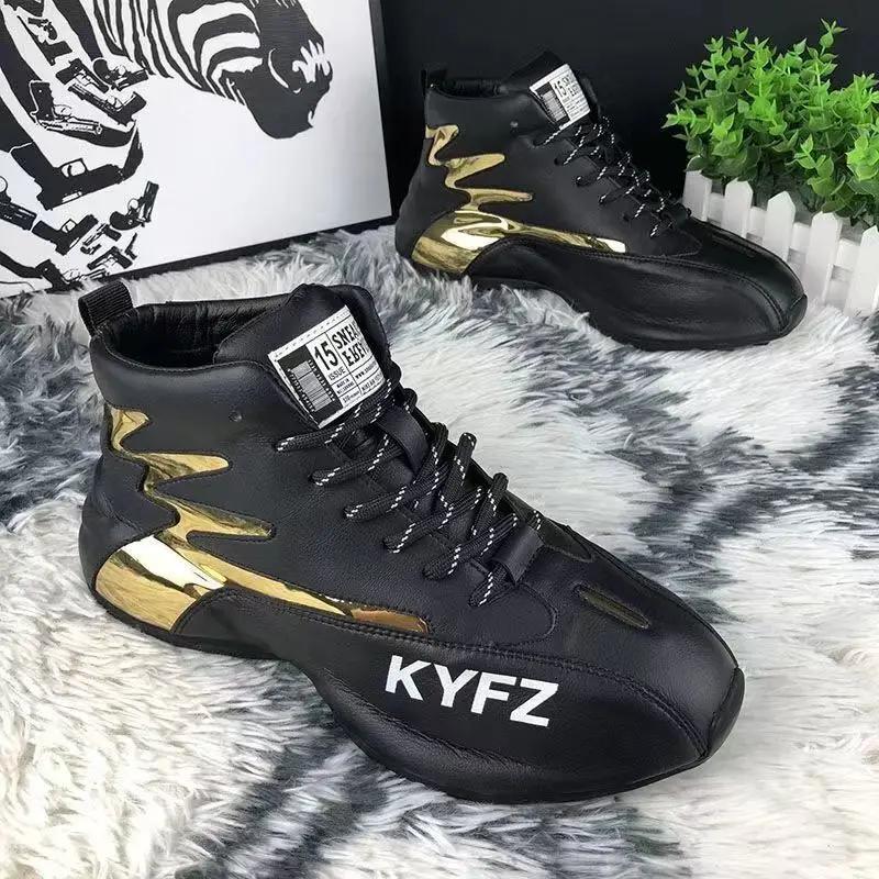 Podzimní univerzální vysoké trendy ležérní boty spodní boty internetový celebritní pánské boty