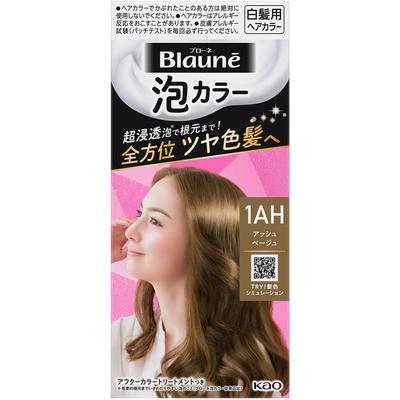 Blaune Bubble Color 1AH Ash Beige 108ml (Quasi-drug) Foam for Graying Hair Colorant for Gray Hair For Use In the Entire Dyeing Process (one-time U