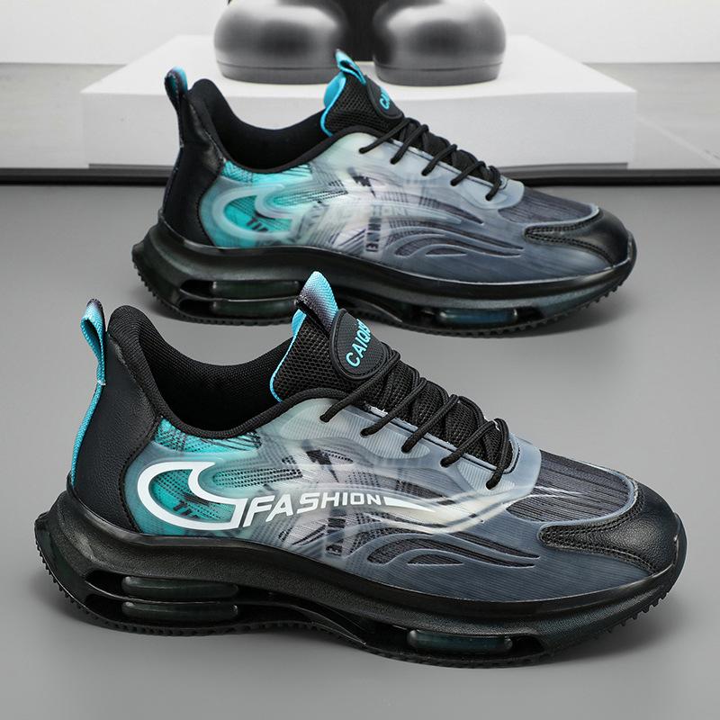 New Men's Shoes Double-layer Air Cushion Platform Running Shoes Summer Fashion Breathable Mesh Sports Dad Shoes