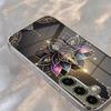 Mandala Lotus Pattern Electroplate Silver Phone Case For Samsung Galaxy S26 S25 S24 S23 Ultra Plus FE Tempered Glass Cover