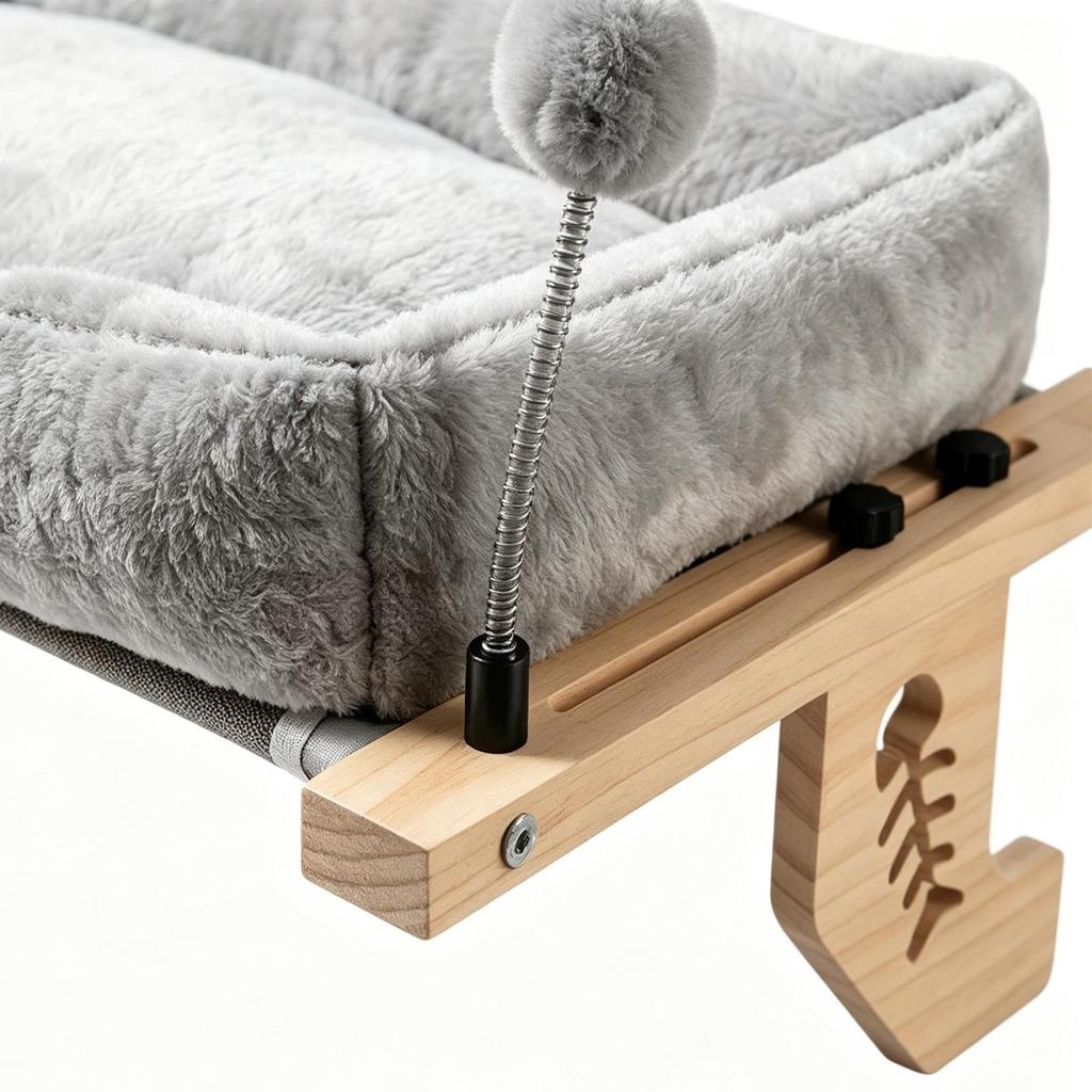 Cat Window Hammock With Plush Cushion And Ball Resting Spot Cat Window Seat For Home Apartment Indoor Windowsill Bedside Living
