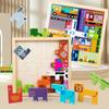Cross-Border 3D Tetris Puzzle Blocks: Wooden Assembly Toys for Kids' Intellectual Development