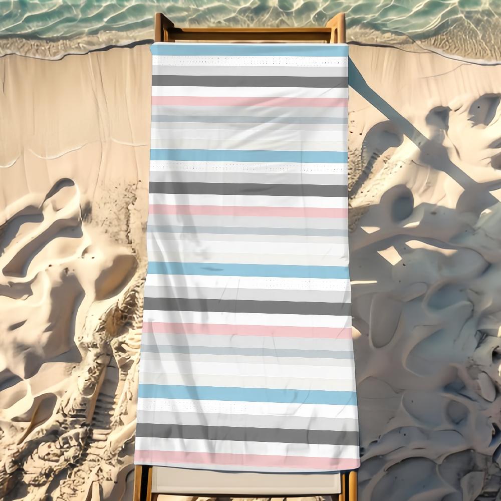 Stripe Towel Beach Towel Travel Lightweight Skin Friendly for Pool Beach Camping Cruise Summer