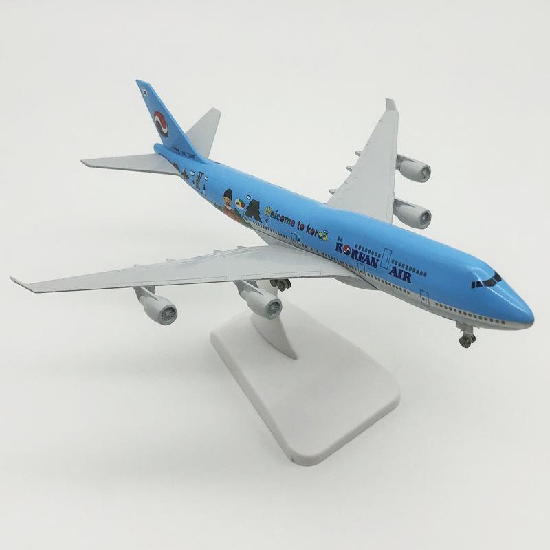 Korean Air 747 Model Airplane Large Diecast Airplane Model Kits with Stand Display Collectible for Aviation Enthusiast Gift