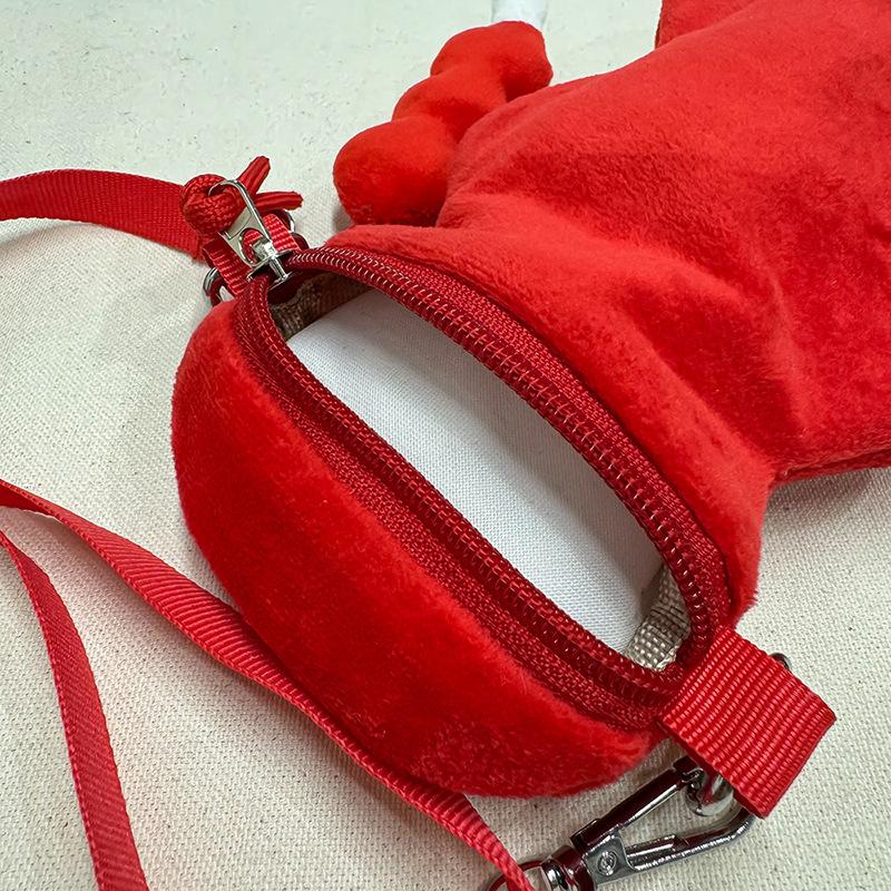 Creative autumn and winter atmosphere, cute candied gourd bag, girl soft girl oblique span mini storage bag, funny plush bag