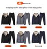 Lambswool Sports Suit: Plus Size Men's Fleece-Lined Hoodie & Cardigan Two-Piece Set for Autumn/Winter.