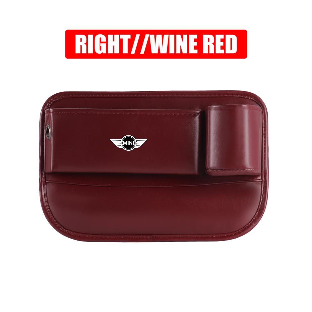 CBEJ7 Leather Car Seat Gap Crevice Storage Box Organizer Cup Holder For MINI Cooper S JCW WORKS R55 R56 F55 F56 R57 R58 R59 CLUB MAN