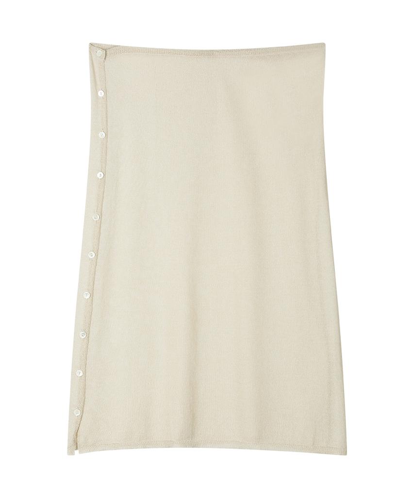 SUNDAY FRUIT MARKET W) Sunday Sheer Button Skirt Beige