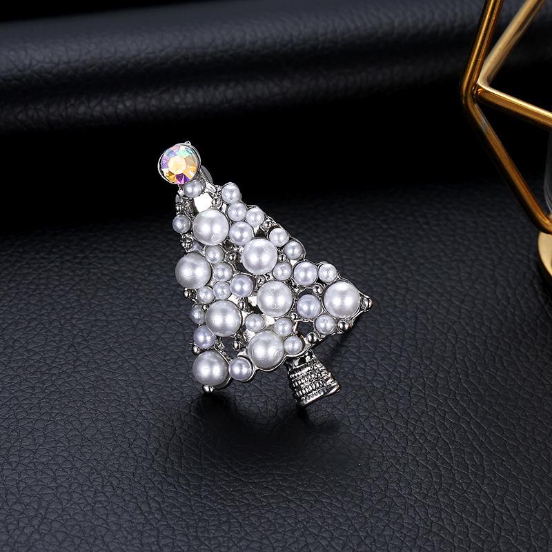 Colorful Rhinestone Christmas Tree Brooch: Women's European & American Creative Design Accessory