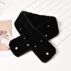 Solid Color Plush Scarf Elegant Cross Scarves Fashion Neckerchief  Women