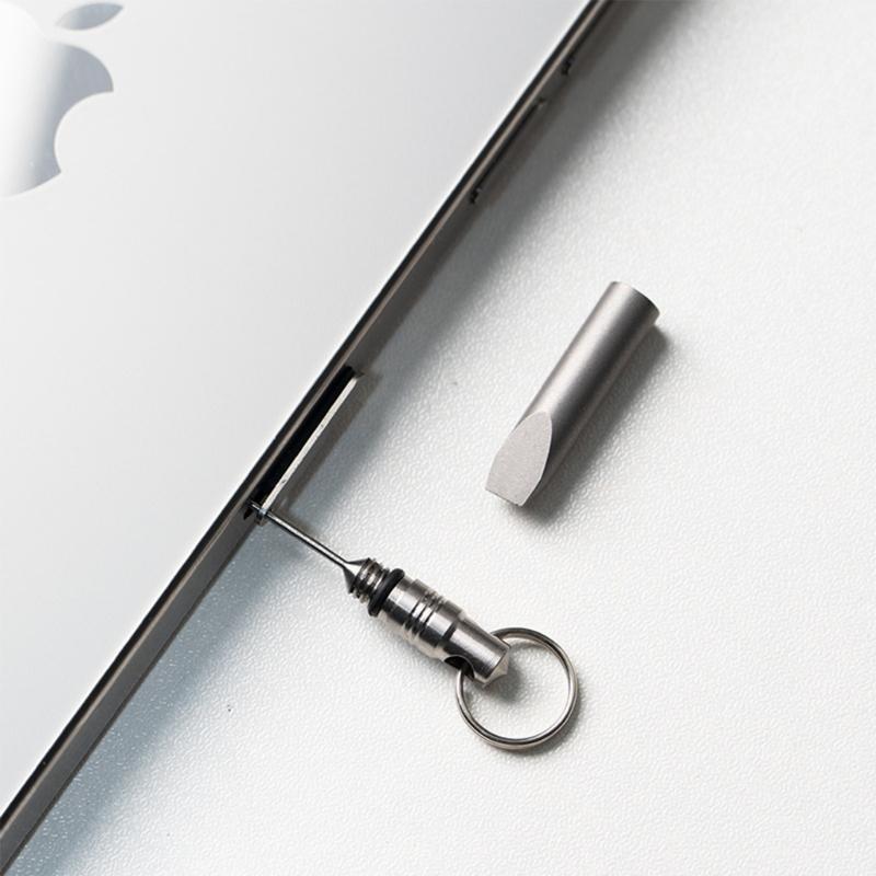 Small Metal Alloy Card Removal Needle Outdoor Tool Needle Opener With Keyring Card Extractor Keychain Pendant