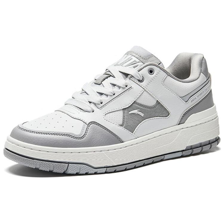 Anta Men's Jiewan Retro Low Top Platform Casual Skate Shoes Off White Light Grey 112518075-1