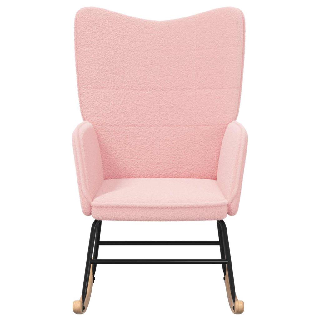 Rocking Chair Pink Sherpa Fabric