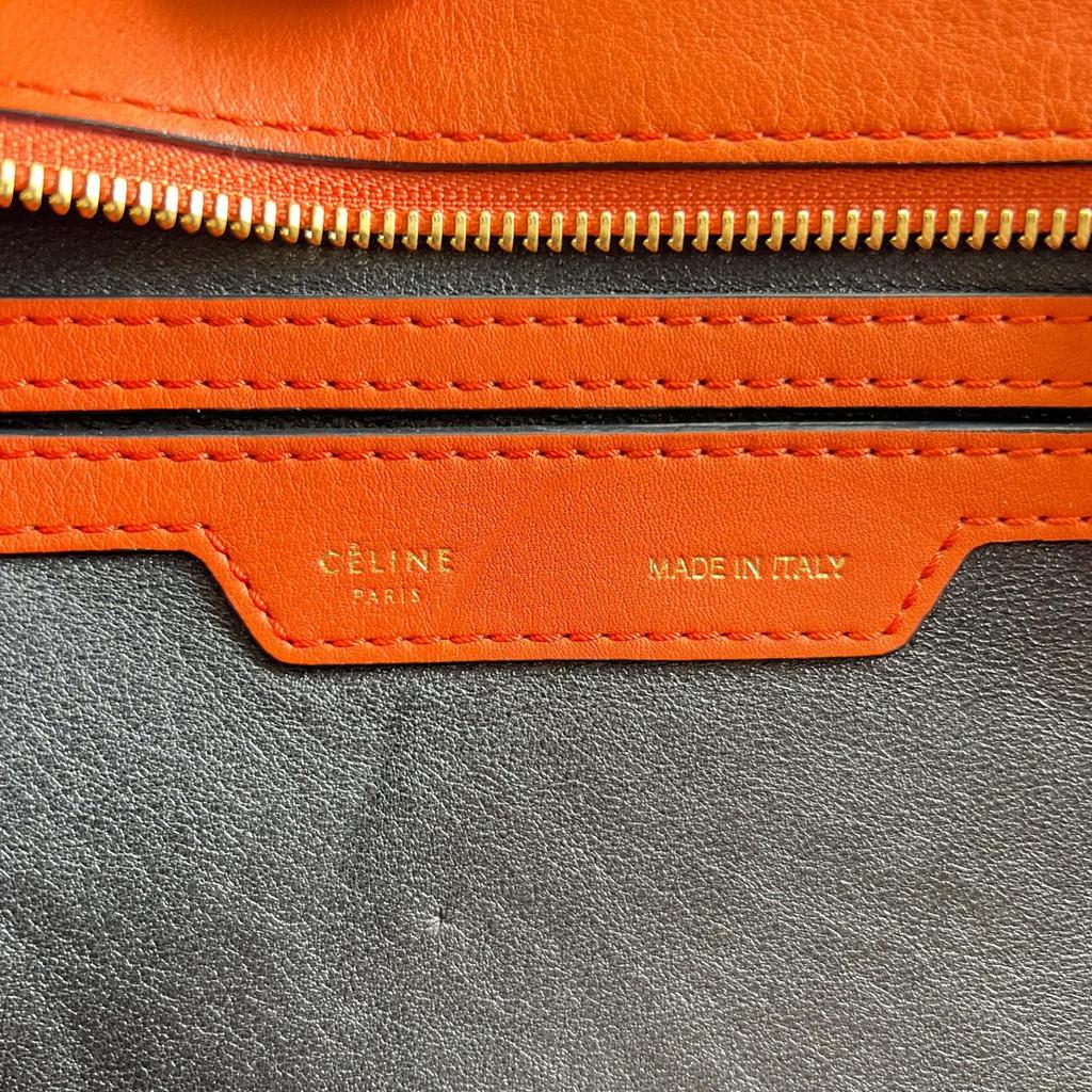 CELINE Trapeze Handbag Orange Women 2wayShoulder used