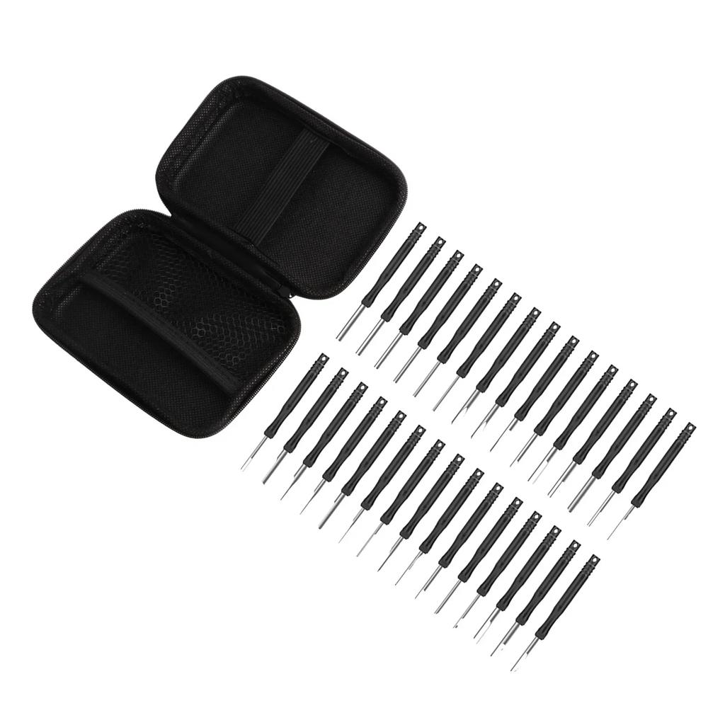 30Pcs Car Terminal Removal Tool Electrical Wiring Crimp Connector Pin Extractor Set Key Wire Plug Repair Tools