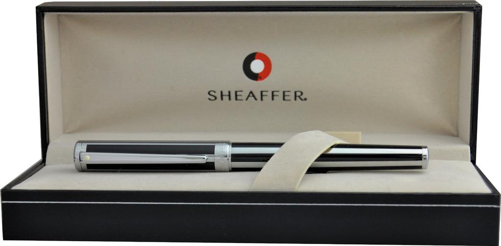 Sheaffer Intensity Jot Black Stripe Fountain Fine Officially Imported ITS9233PN-F Pen, Nib, Dual-Use,