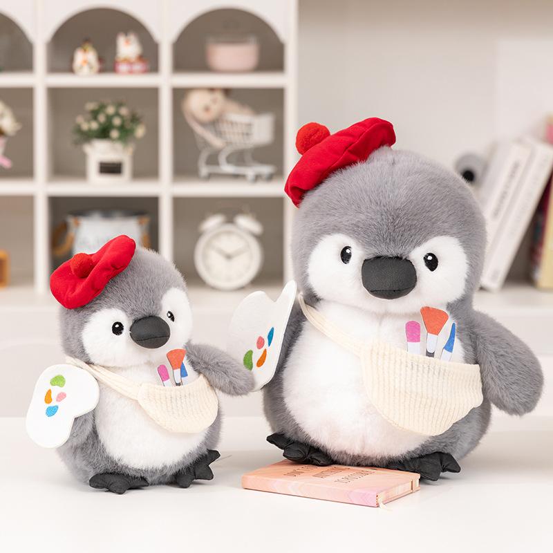 Non-Toxic 25/35Cm Cute Chubby Penguin Plush Toy Chef Painter Plushies Stuffed Animal Deer Doll Children Christmas Valentine Day Children Gifts