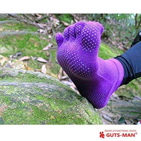 Gutsman Running Socks for Full Trail Arch Force Made in Size Purple (Five-Toe) Marathons, Ultramarathons, Running, Sports, Yoga, Training, Non-Slip,
