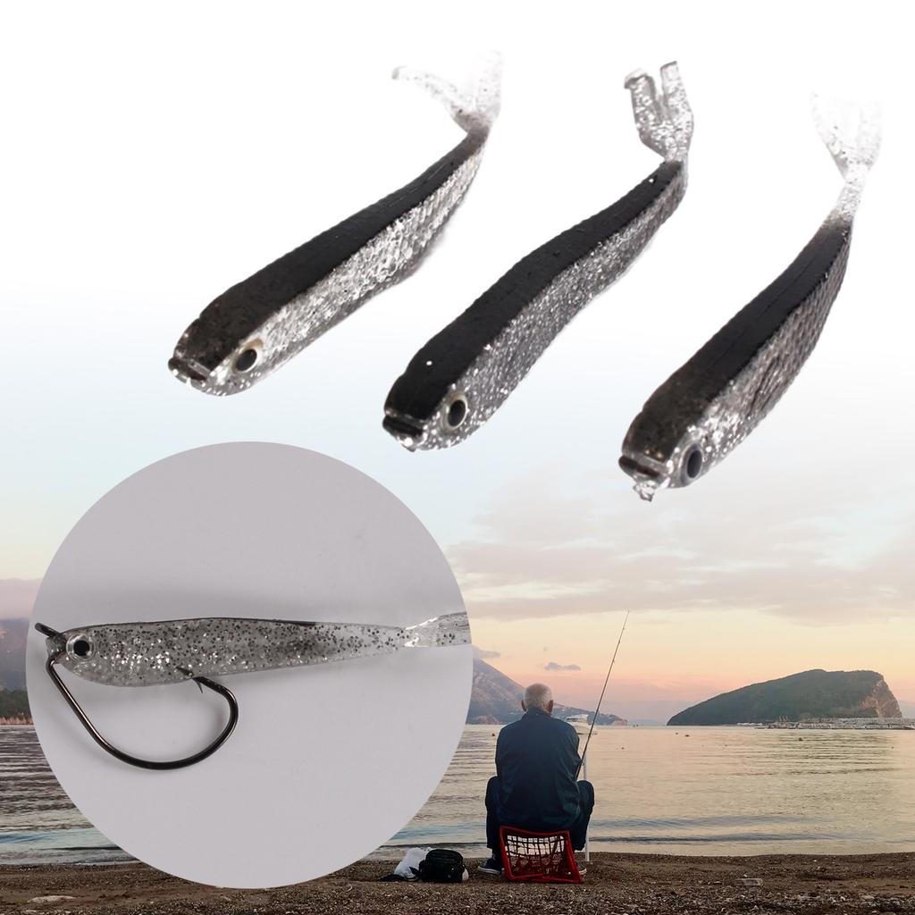 10PCS 3D Fork Tail Fishing Seawater Baits Soft Rubber Fishing Baits Artificial Fishing Lures Baits Swimbait Durable