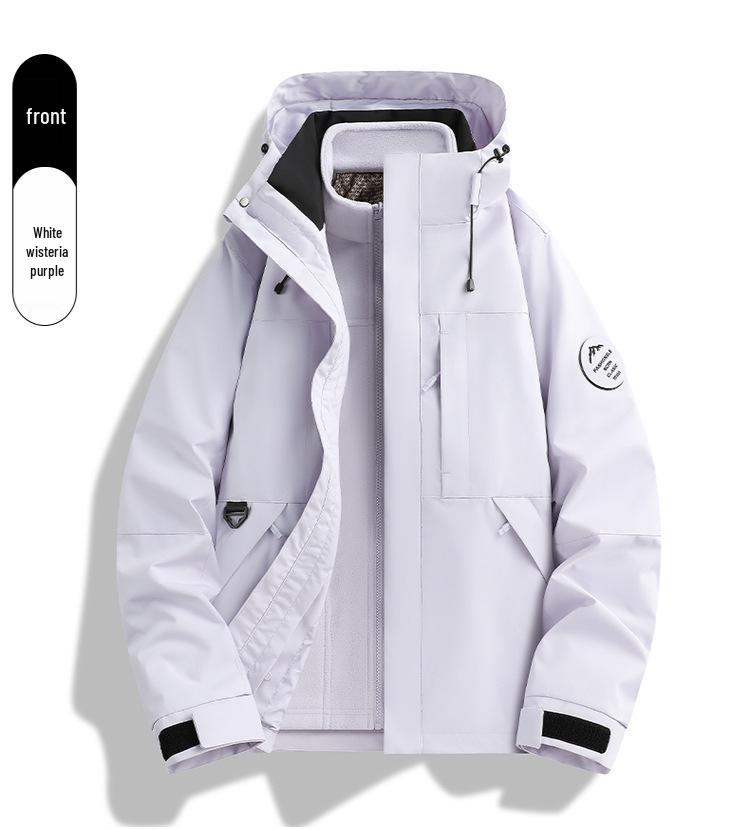 Men's Outdoor 3-in-1 Windbreaker & Fleece Liner Set for Mountaineering