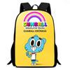 Gumball Cartoon Kids School Backpack Elementary Students Lightweight Spine-Protective Breathable Oxford Fabric Bag With Fun