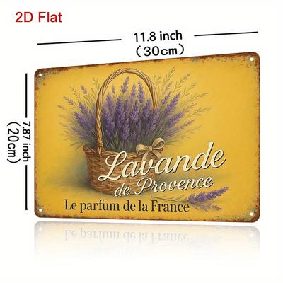 Wandkunst im Retro-Stil Eisenschild Französisches Thema mit Lavendeldesign aus der Provence geeignet für Wohnzimmer Schlafzimmer Badezimmer