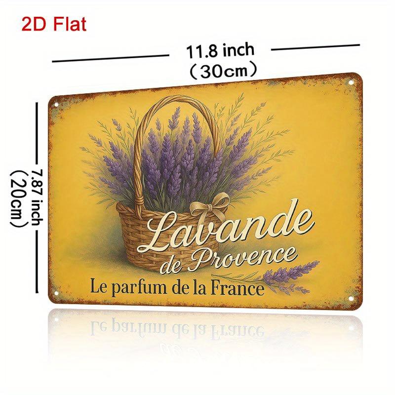 

wall art in retro style iron sign French theme with Provence lavender design suitable for living room bedroom bathroom 20x30cm（7.8x11.8inch）