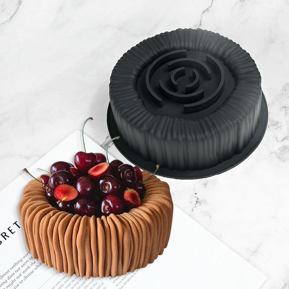 Cylindrical Coil Texture Chocolate Mold Food-Grade Silicone Pudding Mould Baking Cake Molds