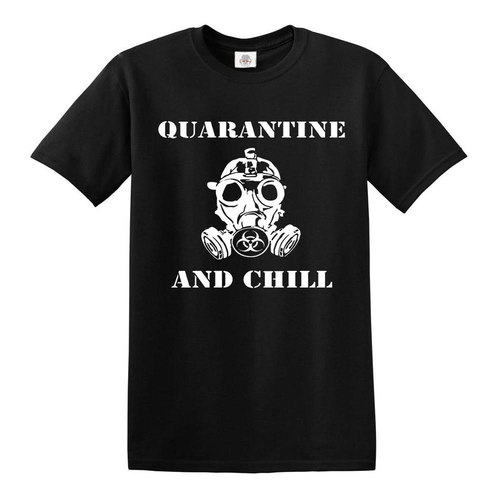 Quarantine and chill tshirt lock down 2020 tshirt novelty funny army isolation
