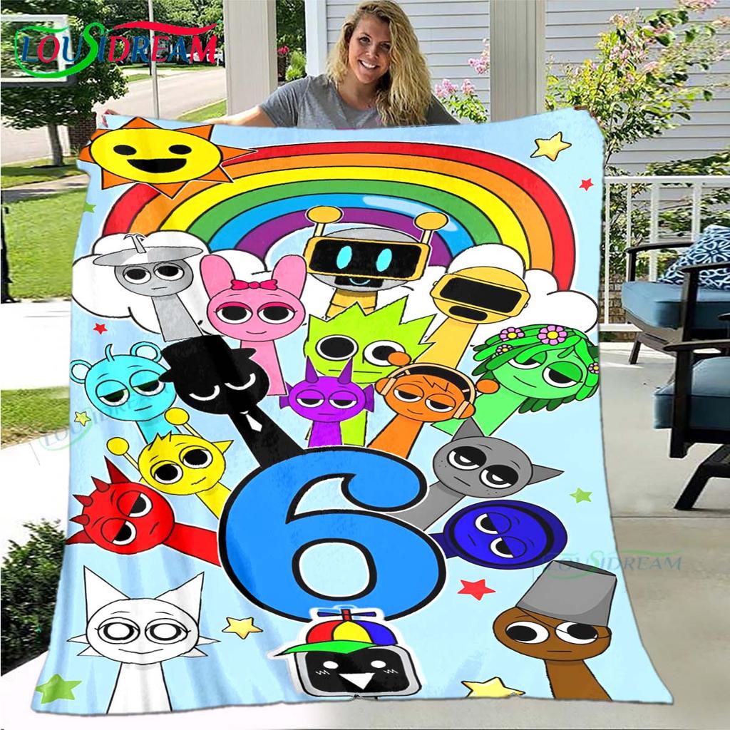 Fashion S-Sprunki Incredibox Game Four Seasons Blanket Sofa Cover Travel Bed Plush Blanket Travel Office Break Blanket Gift