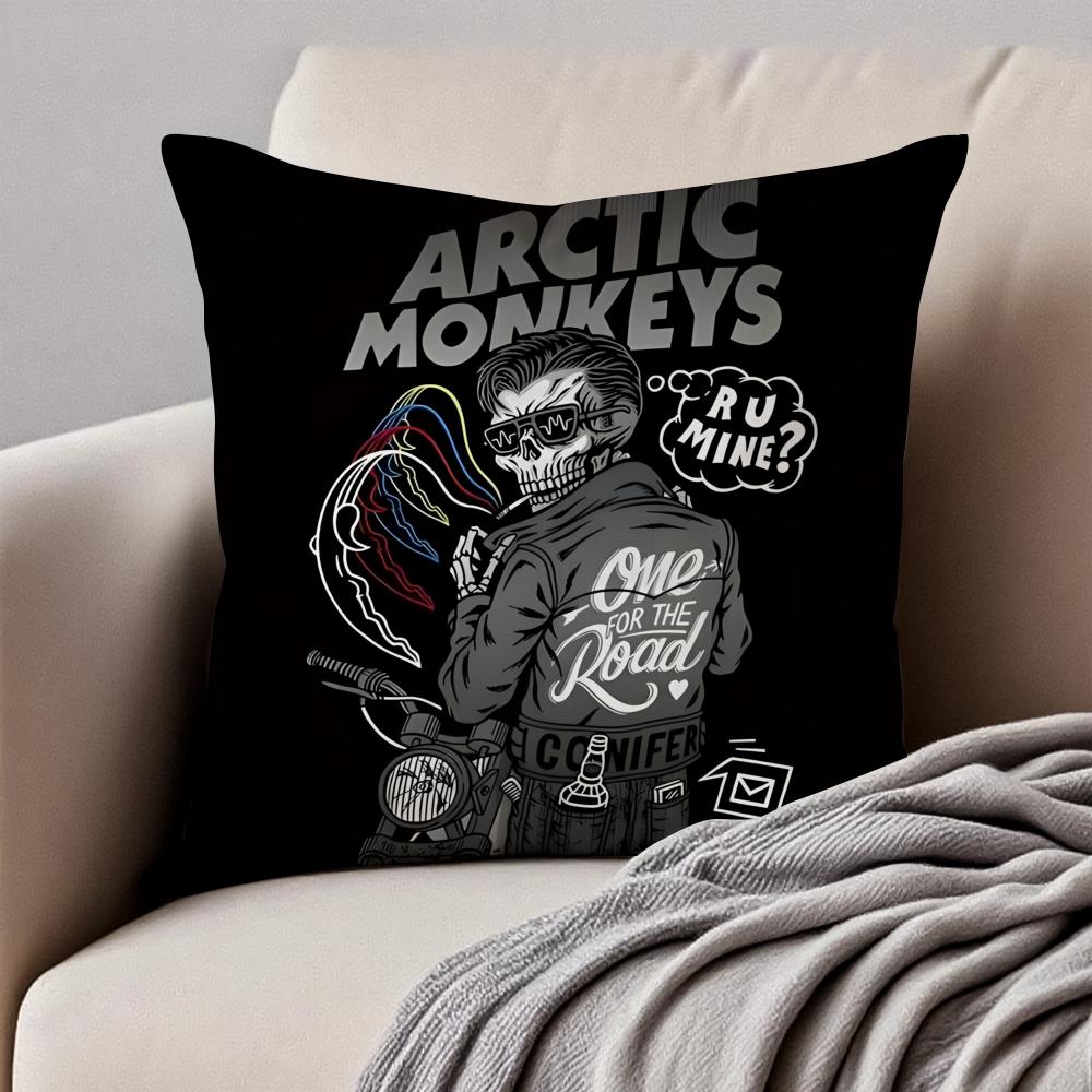 Fashion Cool A-Arctic Monkeys Band Iconic Cushion Cover Pillowcase Anti-Dustmite Invisible Zipper Short Plush Sofa Cushion