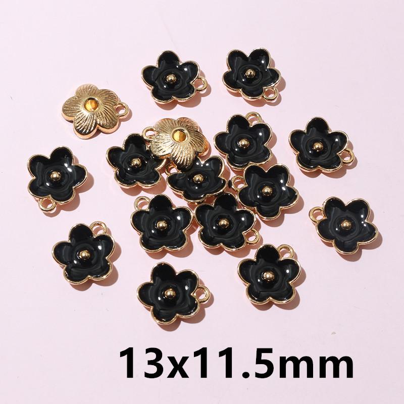 20pcs Enamel Flower Charms Pendant Alloy Metal DIY Jewelry Making Accessories Findings for Earrings Necklace Bracelet