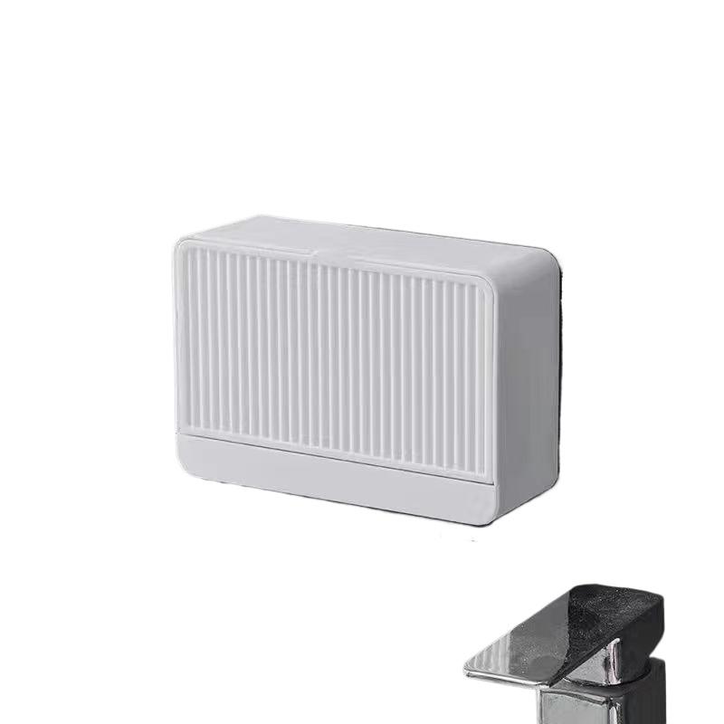 Creative Wall Mounted Soap Box with Lid Double Grids Soap Draining Rack Bathroom Soap Holder Bathroom Accessories