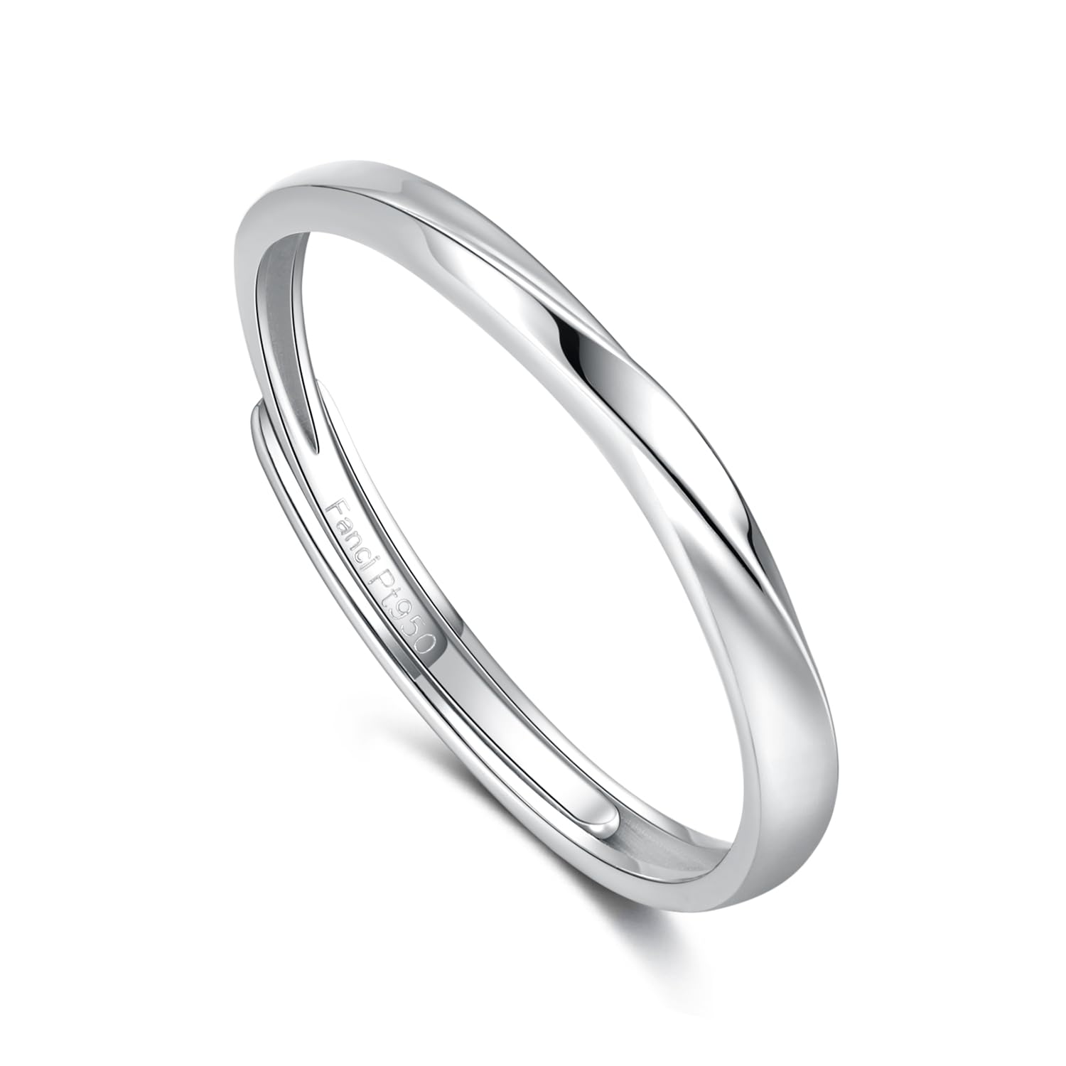 

FANCIME Platinum Ring for Matching Engagement Wedding Gift Wrapping Birthday Gift Men, Pt950, Adjustable, Ring, Band, Sparkling, Couple s, Included,