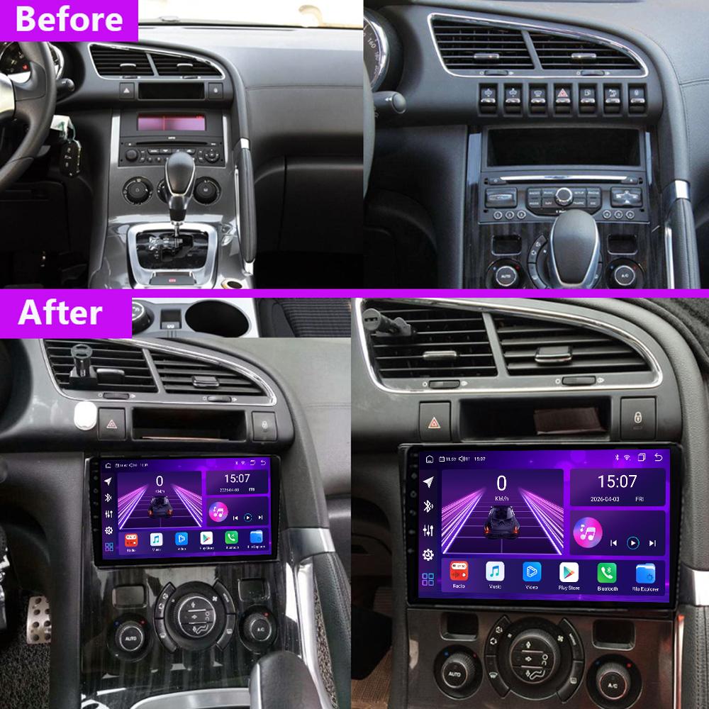Android Car-Play Car Radio For Peugeot 3008 2009-2015 Multimedia Player Head Unit Stereo GPS Navigation BT WIFI,8 CORE ,2+32GB
