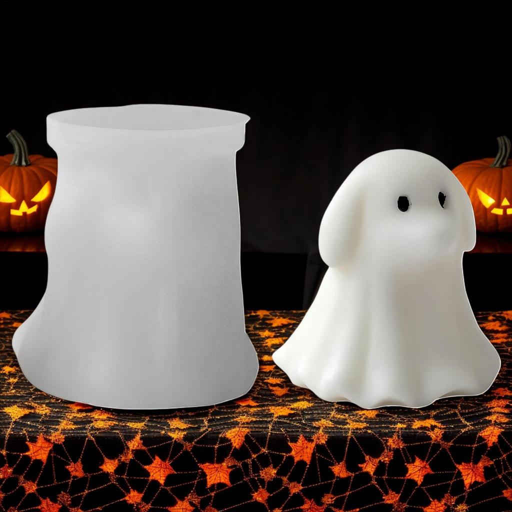 DIY Halloween Candle Molds 3D Cute Spooky Cat Dog Decor Silicone Mould Pumpkin Craft Wax Resin Home Party Decoration Making