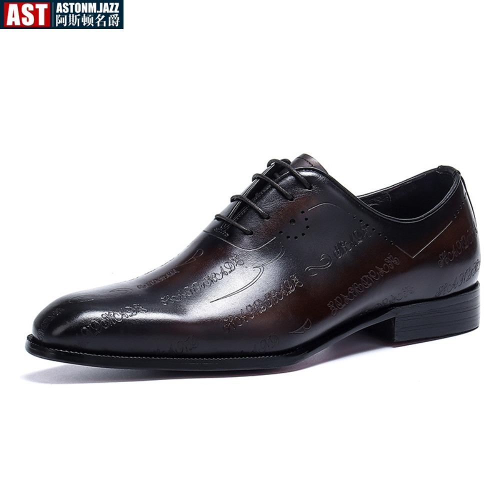 Handmade Mens Oxford Shoes Genuine Leather Brogue Dress Shoes Classic Business Formal Shoes Italian Leather Shoes Wedding Shoes