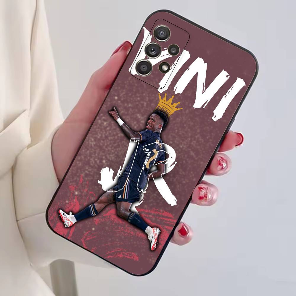 Football Player V-VINI J-JR Phone Case Black Silicone Soft For Samsung S25,S24,S21,S22,S23,S30,Ultra,S20,Plus,Fe,Lite