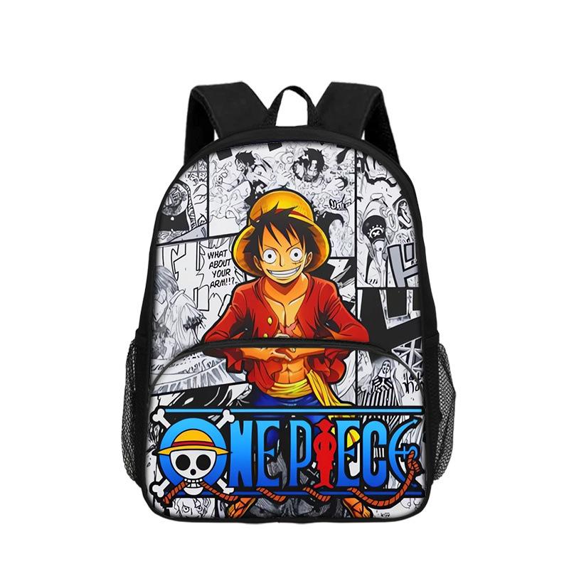 One Piece Monkey D. Luffy with Front Pocket Backpack Students Kids School Bags Bookbag Travel Large Capacity Backpack