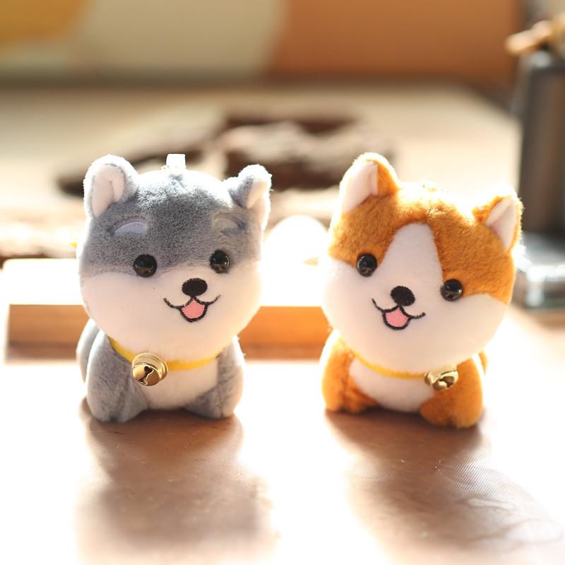 Charming Husky Plush Toy Keychain Fluffy Mini Dog Bag Accessory Soft