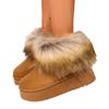 Fashion Shoes for Women Fur Boots Winter Warm Ankle Boots for Women Snow Shoes Round Toe Slip On Female Flock Snow Boot Ladies Shoes