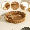Basket Bread Serving Tray Round Platter for Bedroom Coffee Table Picnic
