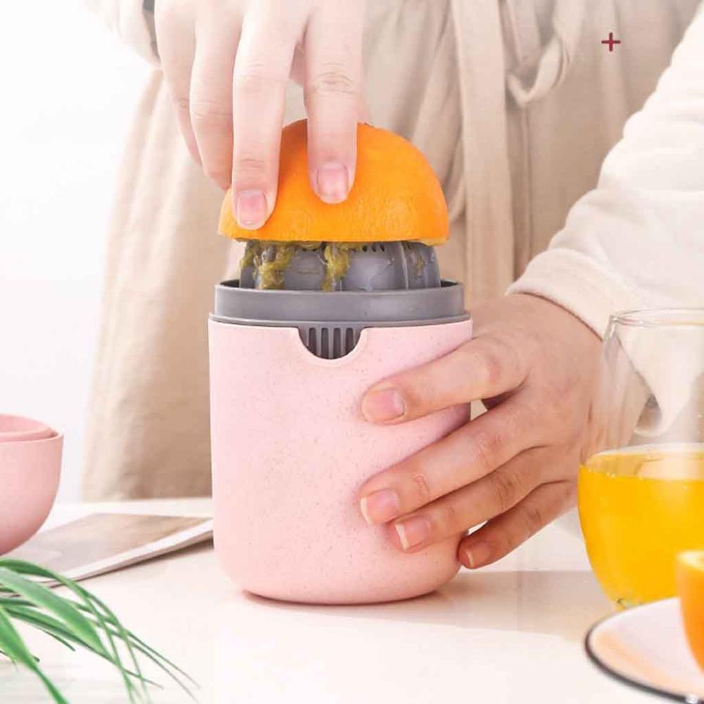 Press 2 Modes Mini Wheat Material Manual Citrus Juicer Fruit Juicer Lemon Squeezer Hand Juicer