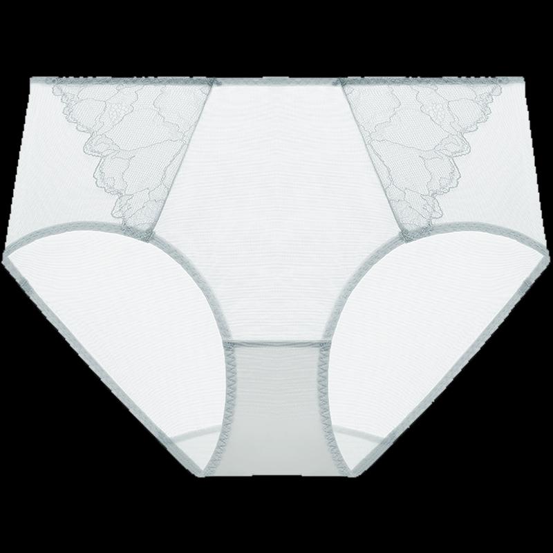 Oudifen Women's Lace Mesh Mid-Waist Briefs XP4504