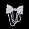 Crystal Bowknot Brooch Charming Women Lapel Pin Gorgeous Rhinestone Sweater Suit Accessory for Special Gatherings