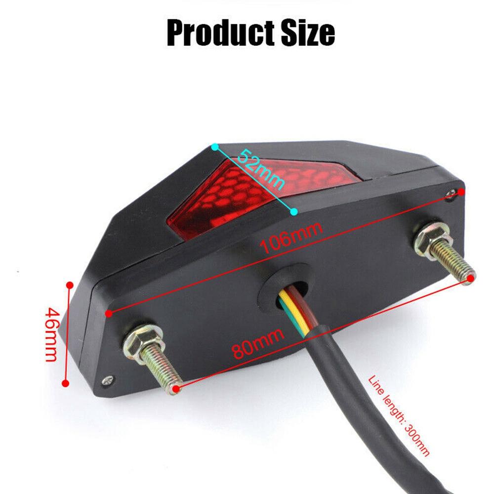 

5 In 1 Motorcycle LED Turn Signals Stop Rear Tail Brake Light License Plate Universal Red-A87Q Blackred