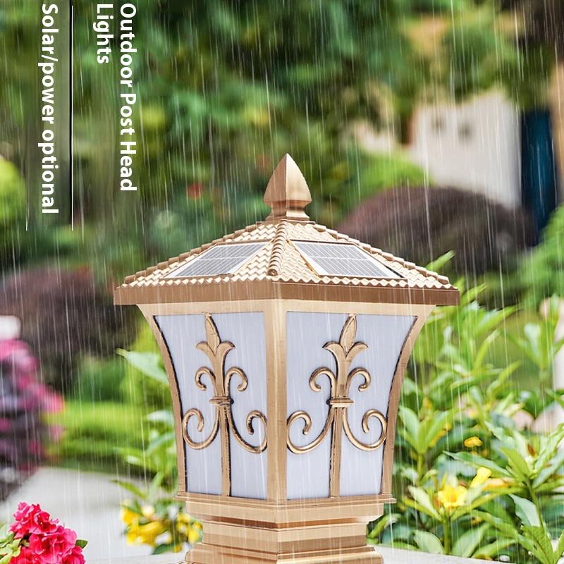 Solar Stigma Lamp Led Waterproof Outdoor Courtyard Doorstack Garden Fence Decor Villa Gate Pillar Wall Lamp Landscape