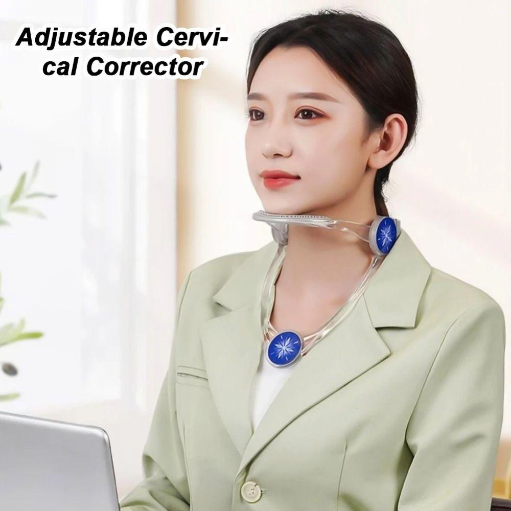 TPU Posture Corrector Adjustable Cervical Collar Portable Neck Traction Device Office and Home