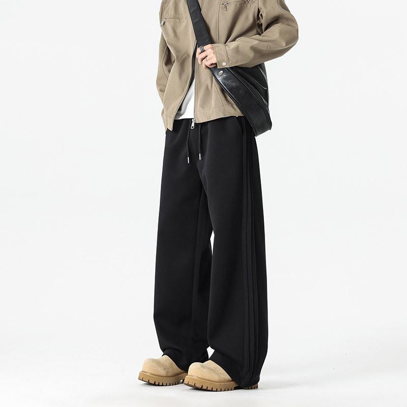 Spring and Autumn Casual Pants Men's Trendy Brand Loose Sports Straight Vertical Versatile Casual Wide-leg Pants
