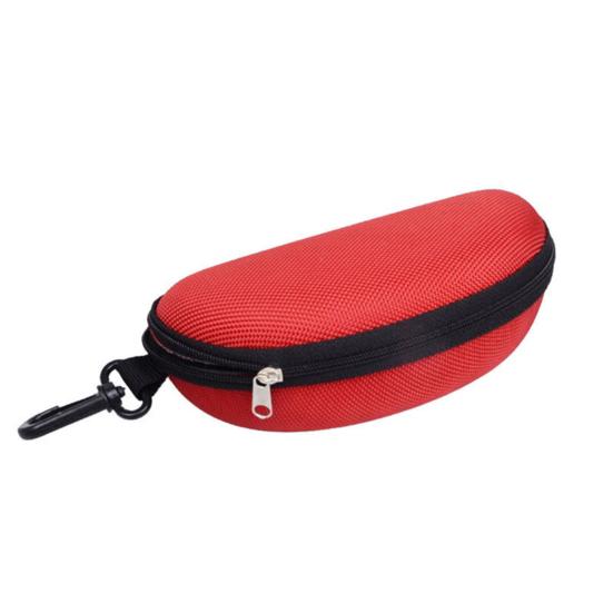 Casual Portable Zipper Sunglasses Clam Shell Case Glasses Protector Hard Box